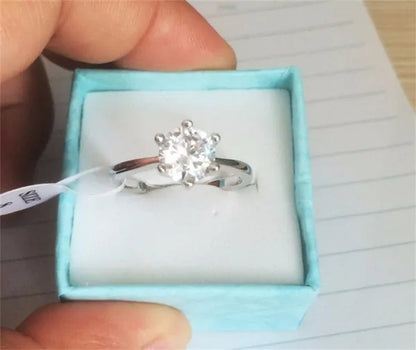 100% Real Solid Silver Wedding Rings for Women Set 8mm Sona CZ DIAMOND Engagement Ring 925 Pure Silver Rings Fine Jewelry