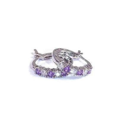 Fashion Sapphire Earrings Jewelery Hoop Earrings Earrings Diamond Earrings for Women Wedding Engagement Earrings Crystal Zircon Earring Cubic Zirconia Jewelry Colour: Blue /Green / Purple / Rose Red