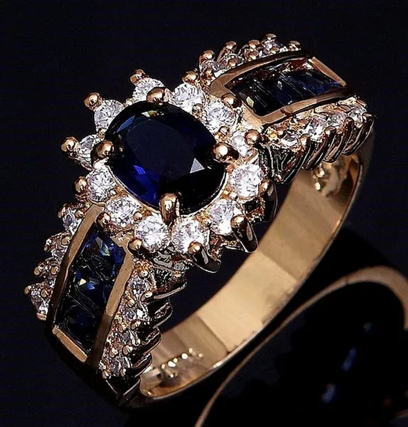 Jewelry Women Men'S Blue Crystal Cubic Zirconia Engagement Wedding Rings Sz 7 8 9 10 11