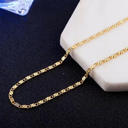 1Pc/3Pcs Men'S Women'S 16-30 Inch European Fashion Luxury Solid Chain Necklace Bridal Wedding Engagement High Jewelry Gifts