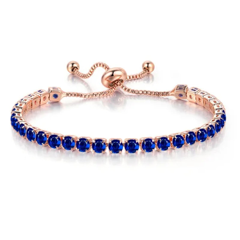 European and American Women Exquisite Diamond Crystal Push Pull Bracelet Nine Color Light Luxury Micro-Inlaid Zircon Simple Adjustable Student Bracelet for Women Crystal Bracelet for Women
