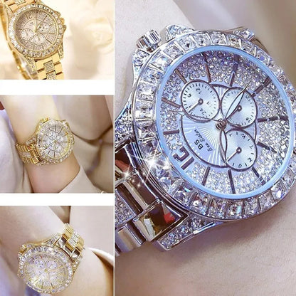 BS Bee Sister Luxury Creative Women Watches Gold Rhinestone Shining Design Bracelet Watches Ladies Women Wrist Watch Montre Femme