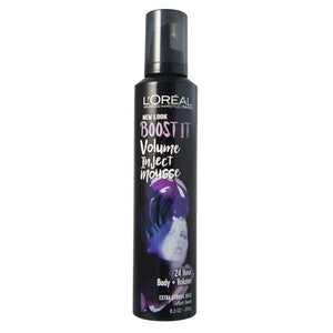 L'Oreal Advanced Hairstyle Boost It Volume Inject Mousse, Extra Strong Hold 8.30 Oz (Pack of 2)