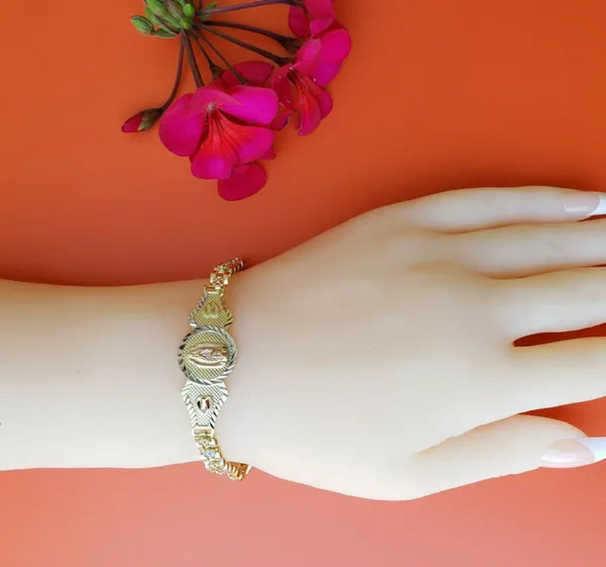 Our Lady Guadalupe Gold Plated Bracelet Pulsera Virgen De Guadalupe Oro Laminado