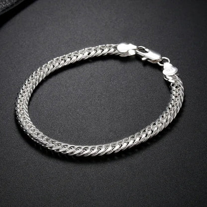 6mm Miami Cuban Link Chain Necklace and Bracelet Set In 925 Sterling Silver