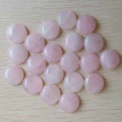 10pcs/lot 20mm Natural Gem Stone Pink Quartz Opal Malachite Tiger Eye Natural Stone Lapis Lazuli Mixed Round Cabochon 20mm DIY Jewelry Findings Accessories