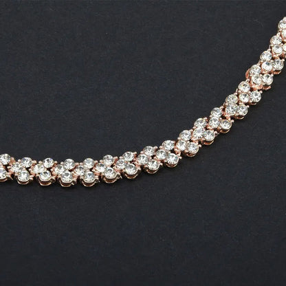 Hip Hop Bling Iced Out Cubic Zirconia Charm Bracelet Gold Silver Tennis Chain Bracelets Women 3 Row Link Chain Jewelry
