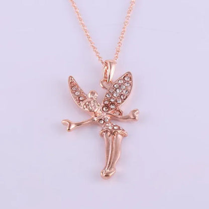 Exquisite Fashion Lovely Dancing Little Angel Pendant  Necklace Women's Zircon Exquisite Necklace Cartoon Jewelry Accessories Birthday Party Anniversary Gift