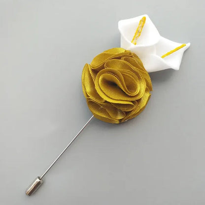 10pcs/lot Handmade Mini Calla Bride Groom Corsage Bridesmaid Sister Dress Flower Boutonniere Men's Suit Brooch Pin Wedding flower