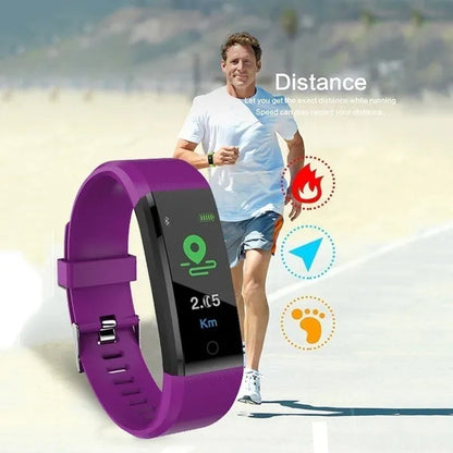 Color Screen Smart Bracelet Watch 115 Plus Blood Pressure Monitoring Heart Rate Monitoring Smart Wristband