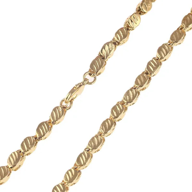Thick Chain Length 53cm Width 4mm Ethiopian Necklace 18K Gold Plated African Eritrea Chunky Necklace