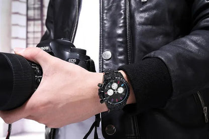 Men Watch Luxury Brand Mens Gold Men Watch Quartz Clock Chronograph Colorful Diamond Steel Iced Out Watch Reloj Hombre