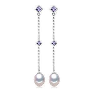 Majesty Diamonds MDS170006 Freshwater Pearls Fancy Earrings in .925 Sterling Silver