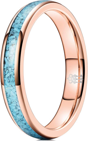 Men Women Wedding Bands 4Mm/6Mm Tungsten Viking Carbide Calaite Granules Ring with Jewelry Domed Polished Infinity Unique for Him Her Silver/Black/Rose Gold