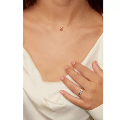 4.5Mm round Ruby Pendant in 14K Gold