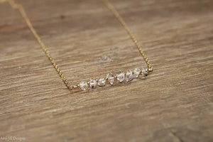 Herkimer Diamond Necklace Bar Necklace Diamond Crystal Jewelry