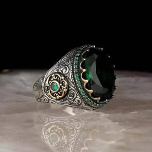 Men's Fashion Vintage  Ring Anniversary Gift Birthday Party Ring Groom Engagement Wedding High-end Jewelry Ring Size US5-14 Bague Homme