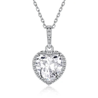 Women's Birthstone Necklace Ruby/Sapphire/ Amethyst Jewelry 925 Sterling Silver Chain Love Heart Pendant Crystal  12 Month Birth Stones Pendant for Women Girls, 誕生石,pierre de naissance,Valentines gift