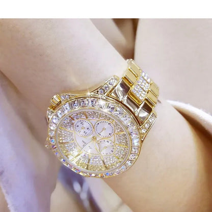 New Arrival Famous Brand Bling Watch Women Luxury Austrian Crystals Watch Rose Gold Shinning Diomand Rhinestone Fashion Bracelet