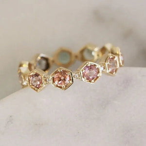 WomenRing Pink Sapphire Jewelry Anniversary Proposal Promise Gift Bride Engagement Wedding
