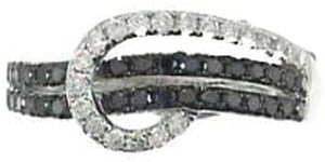 10K White Gold Natural Black & White Diamond Ring for Women | Ethically, Authentically & Organically Sourced Hand-Crafted Jewellry for Her | Diamond Ring for Women.