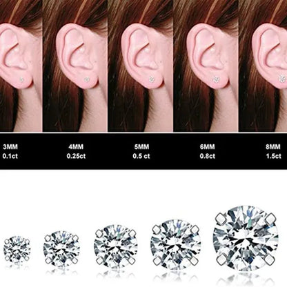 Exquisite 4 Prong Moissanite Solitaire Stud Earrings for Women Girl Daily Casual Ear Stud Accessories