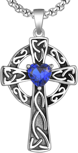 Women'S Cross Pendant Necklace Sterling Silver Celtic Knot Filigree Infinity Cubic Zirconia Crucifix Jewelry