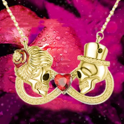 Exquisite and Creative Women's Infinite Necklace Diamond Necklace Skull Necklace Couple Necklace Ruby Pendant Skull Jewelry Accessories Fashion Women's Valentine's Day Anniversary Gift