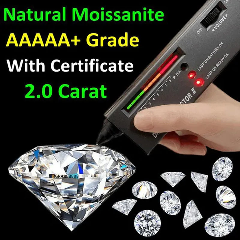 Natural 0.5/1.0/2.0Carat Moissanite D Color Round Shape VVS1 Excellent Clarity With GRA Certificate Report and Card