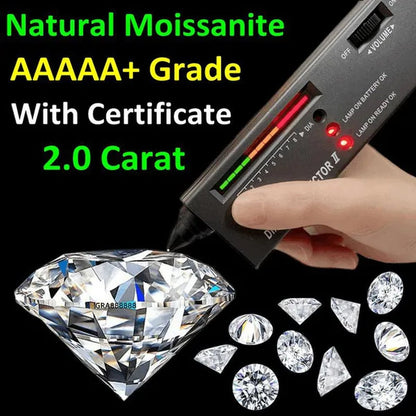 Natural 0.5/1.0/2.0Carat Moissanite D Color Round Shape VVS1 Excellent Clarity With GRA Certificate Report and Card