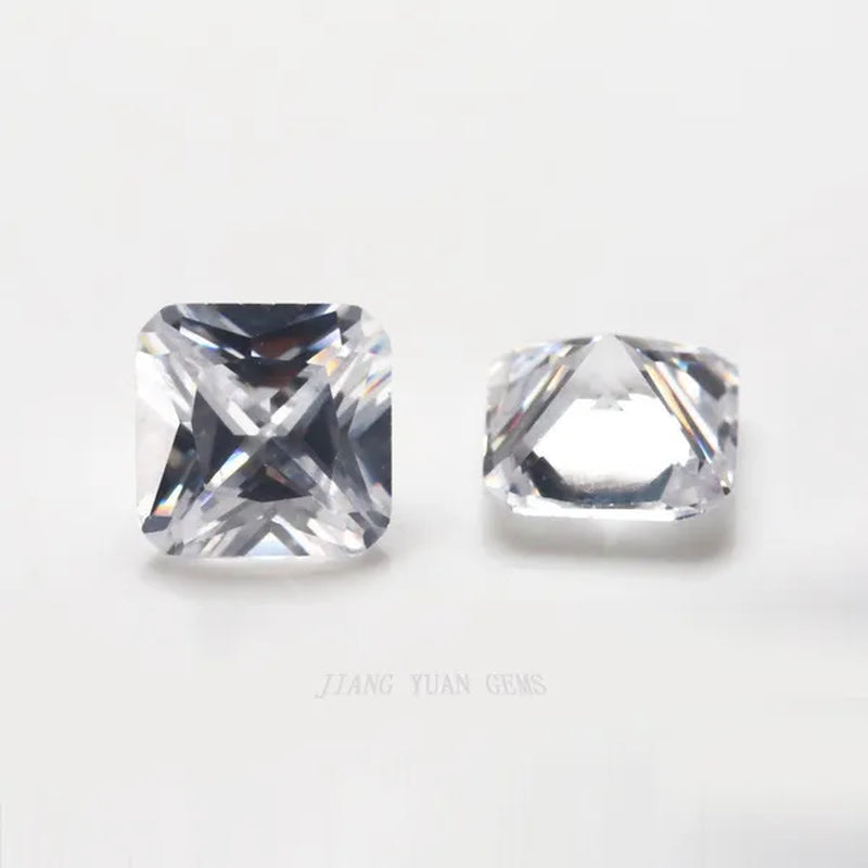 White Sapphire 6x6mm 1.72ct Cushion Faceted Cut Shape AAAAA VVS Loose Gemstone