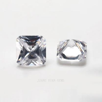White Sapphire 6x6mm 1.72ct Cushion Faceted Cut Shape AAAAA VVS Loose Gemstone