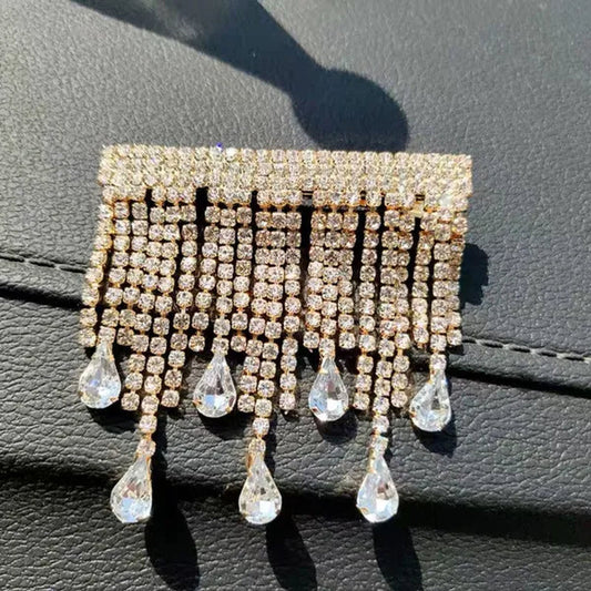 Autumn New Suit Accessories Are Fashionable, Exquisite and Simple Diamond Tassel Drop Pendant Net Red Brooch