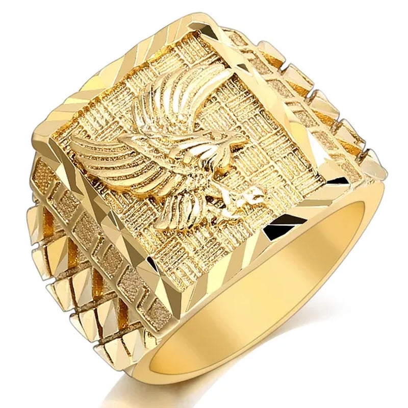 Punk Rock Eagle Men 's Ring Luxury Gold / Silver Color Size 7-13 Finger Jewelry