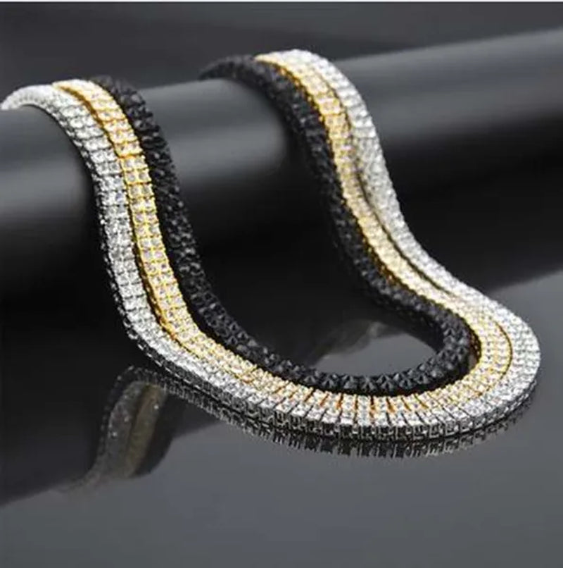 Men's Necklaces Alloy Crystal Rhinestone Diamond Chains Necklaces Hip Hop Rock Gift