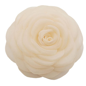 Fabric Flower Brooch Pin by  – Floral Brooch Pin, Handmade Gift Ideas, Gift for Her, Gift for Mom, Bridesmaid Gift, Valentines Day Gifts (Cream Chiffon)