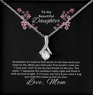 Beautiful Necklace to My Daughter Daughter Jewelry From Mom,S925 Sterling Silver Cubic Zirconia Alluring Necklace