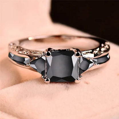 Women Silver Plated Princess Cut Garnet Red Ruby Wedding Ring Party Jewelry Gifts Size 4 5 6 7 8 9 10 11