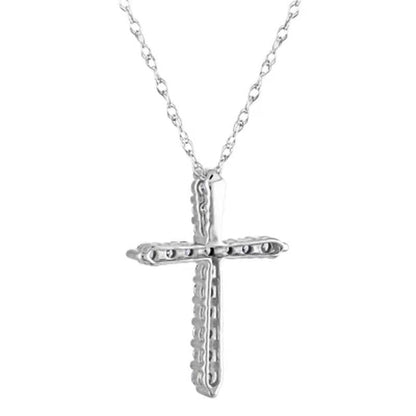 0.20 CT. T.W. Diamond Cross Pendant in 14K Gold H-I, I1