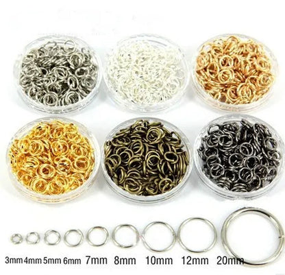 3 4 5 6 7 8 10 12 14 16 20mm metal ring silver/gold/bronze split ring connector, split ring for DIY jewelry making