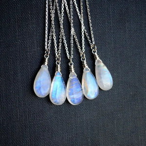 Moonstone Necklace, Moonstone Jewelry, Rainbow Moonstone Necklace