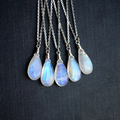 Moonstone Necklace, Moonstone Jewelry, Rainbow Moonstone Necklace