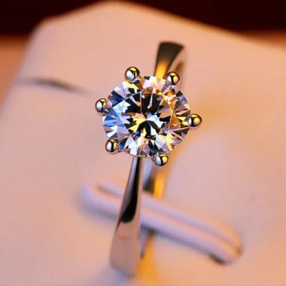 Princess   Six Claw Ring Dainty Jewelry Round White AAA CZ Diamond Earrings Ear Studs Wedding Gifts