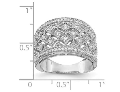 1/3 Carat (Ctw) Diamond Cocktail Ring Band in Sterling Silver