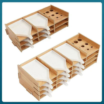 Diamond Painting Tool Tray Point Drill Pen Wood Organizer Holder Detachable Diamond Embroidery Accessories