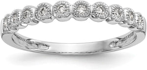 Solid 14K White Gold Diamond Ring (2Mm) (1/10Ct.)