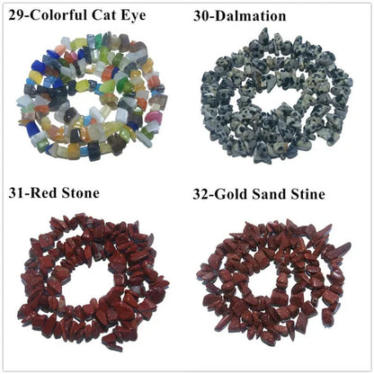 Natural Stone 3-5-8MM Irregular Shape Freeform Chip Bead Tiger Eye Amethysts Agates Lapis lazuli For Jewelry Making DIY Bracelet