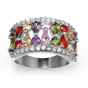 2017 New Fashion 925 Sterling Silver Amethyst Ruby Topaz Peridot Sapphire Ring Cocktail Jewelry