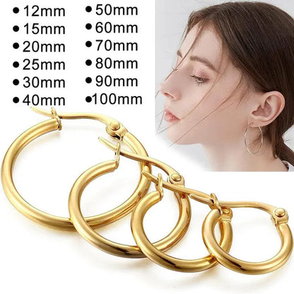Large Hoop Earrings for Women Gorgeous Hypoallergenic 316L Stainless Steel Hoop Earrings for Girls