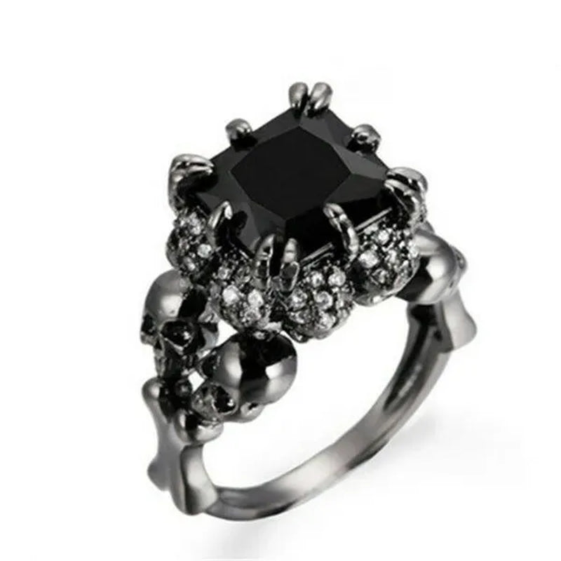 Fashion Zircon Jewelry Women Men Black Gold Wedding Ring Size 6-10 Arrow